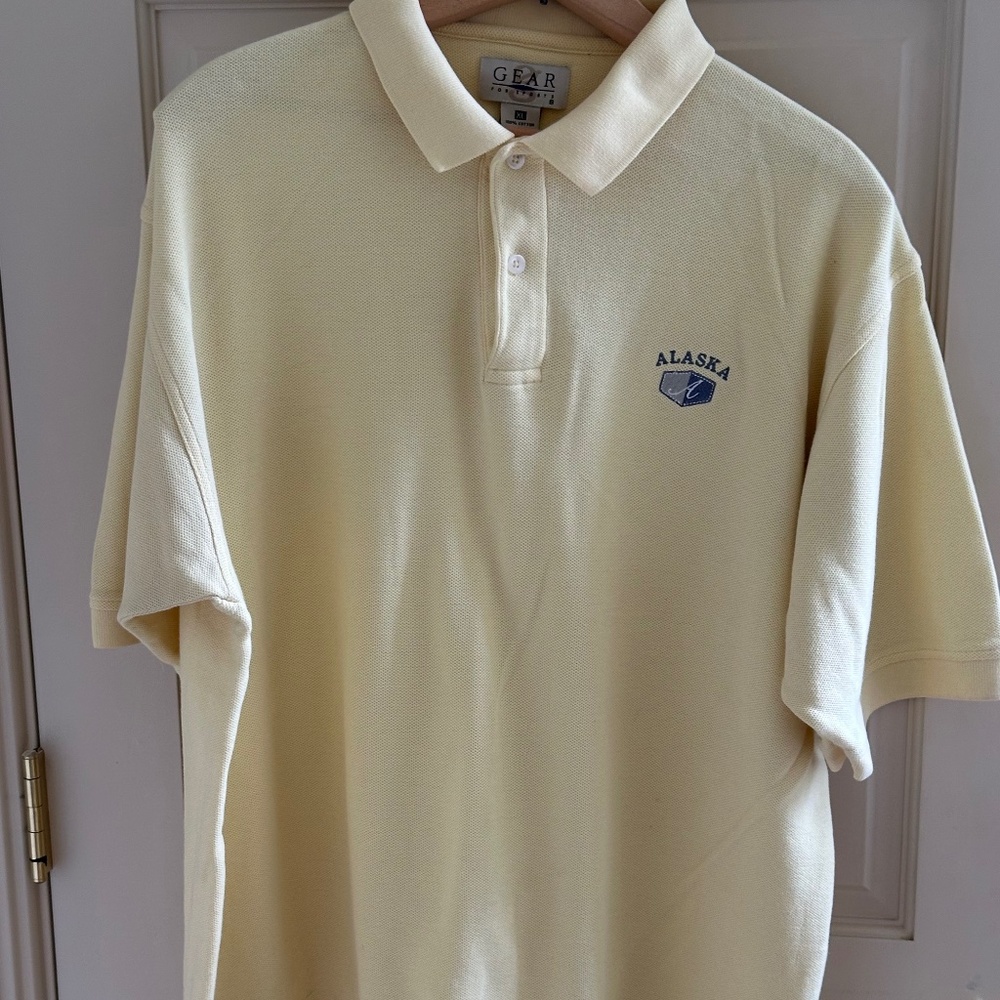SOUVENIR GEAR YELLOW POLO FROM ALASKA/NWOT
